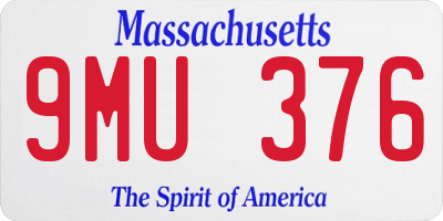 MA license plate 9MU376