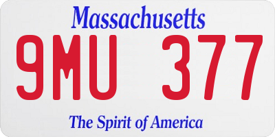 MA license plate 9MU377