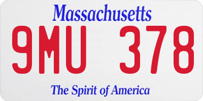 MA license plate 9MU378