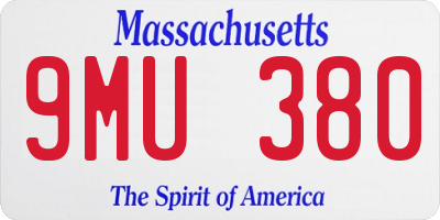 MA license plate 9MU380