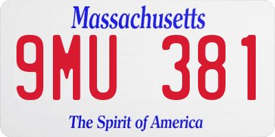 MA license plate 9MU381