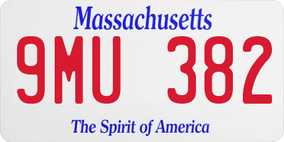 MA license plate 9MU382