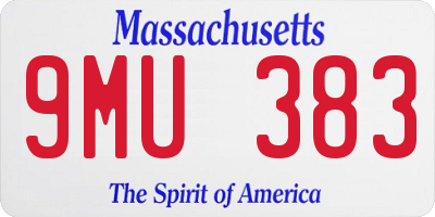 MA license plate 9MU383