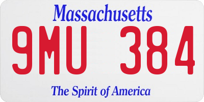 MA license plate 9MU384