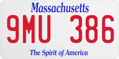 MA license plate 9MU386