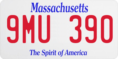 MA license plate 9MU390