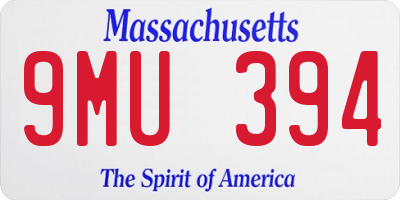 MA license plate 9MU394