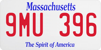 MA license plate 9MU396