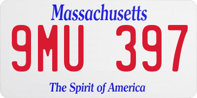MA license plate 9MU397