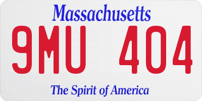 MA license plate 9MU404