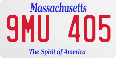 MA license plate 9MU405