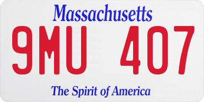 MA license plate 9MU407