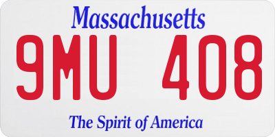 MA license plate 9MU408