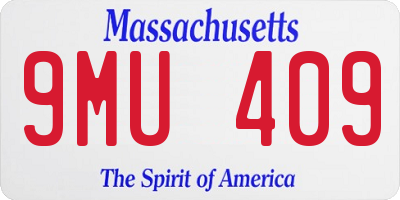 MA license plate 9MU409