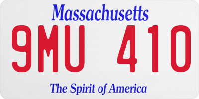 MA license plate 9MU410