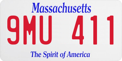 MA license plate 9MU411