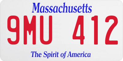 MA license plate 9MU412