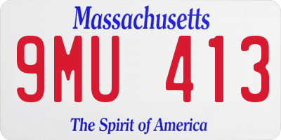 MA license plate 9MU413