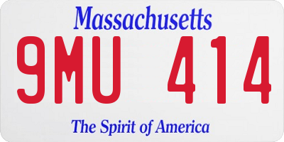 MA license plate 9MU414