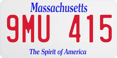 MA license plate 9MU415