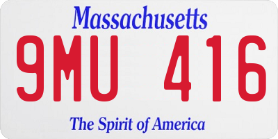 MA license plate 9MU416
