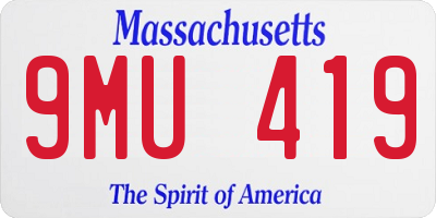MA license plate 9MU419