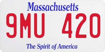 MA license plate 9MU420