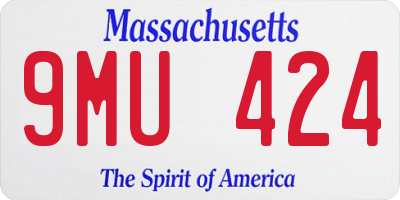 MA license plate 9MU424