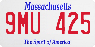 MA license plate 9MU425