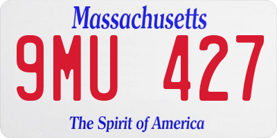 MA license plate 9MU427