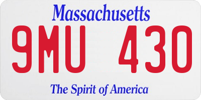 MA license plate 9MU430