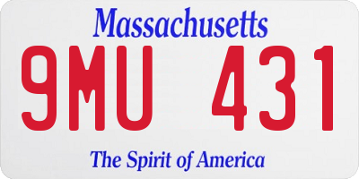 MA license plate 9MU431