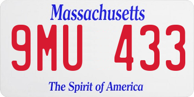 MA license plate 9MU433