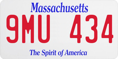 MA license plate 9MU434
