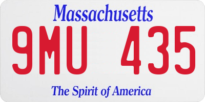 MA license plate 9MU435