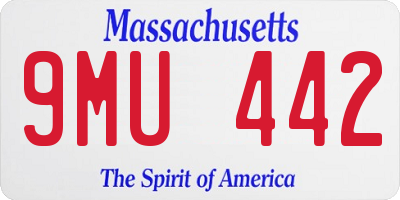MA license plate 9MU442