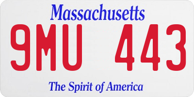 MA license plate 9MU443
