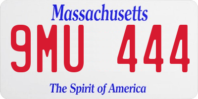MA license plate 9MU444