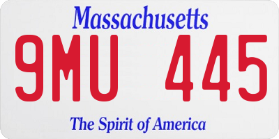 MA license plate 9MU445