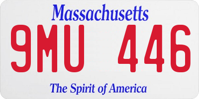 MA license plate 9MU446