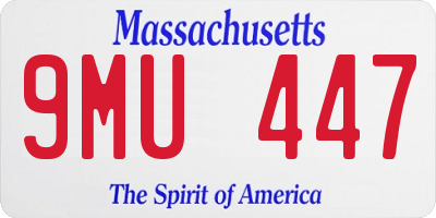 MA license plate 9MU447