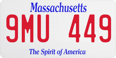 MA license plate 9MU449