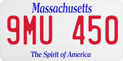 MA license plate 9MU450