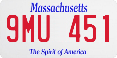 MA license plate 9MU451
