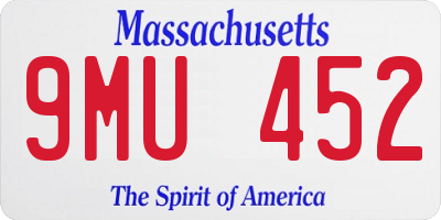 MA license plate 9MU452