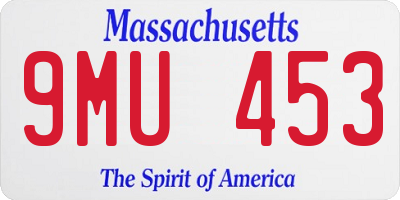 MA license plate 9MU453