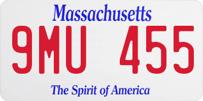 MA license plate 9MU455