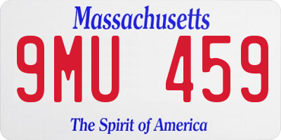 MA license plate 9MU459