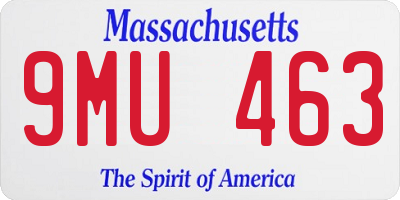 MA license plate 9MU463