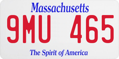 MA license plate 9MU465